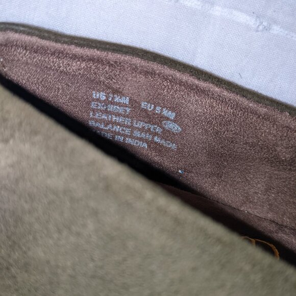 Aerosoles StichNTurn. Worn once, like new olive suede flat with gold emblem - Picture 9 of 10